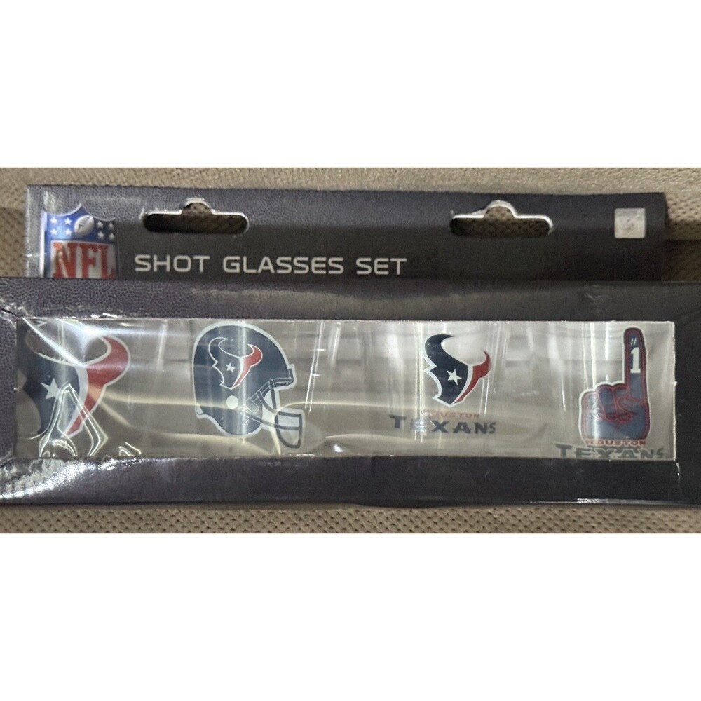 NFL Houston Texans 4 Pack [2oz.] Shot Glass Boxed Set - 657175464481 - Brand New